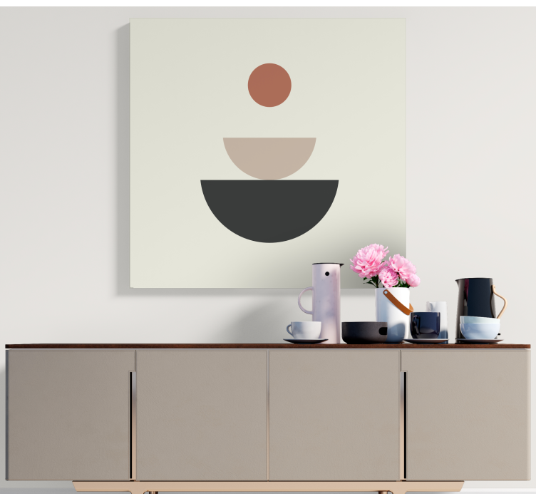 Geometric canvas abstract circular layers - TenStickers