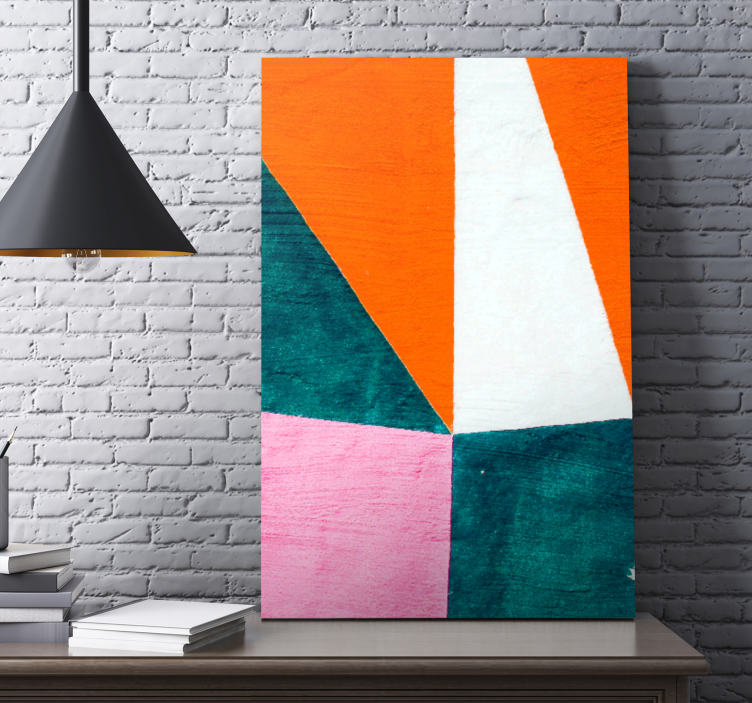 Geometric canvas abstract orange composition - TenStickers
