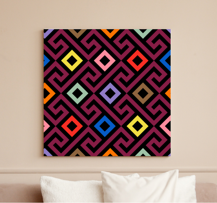 Geometric canvas colorful geometric squares - TenStickers