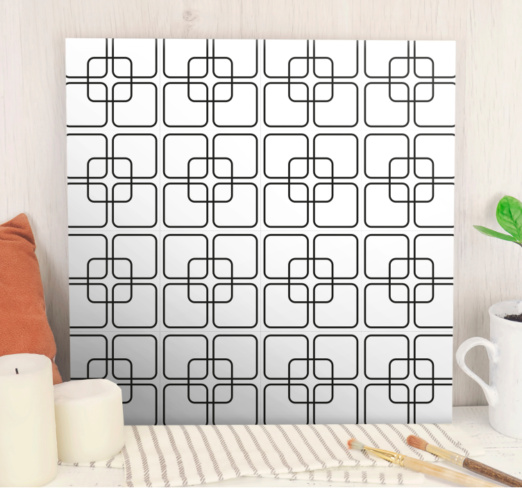Geometric canvas intricate square design - TenStickers