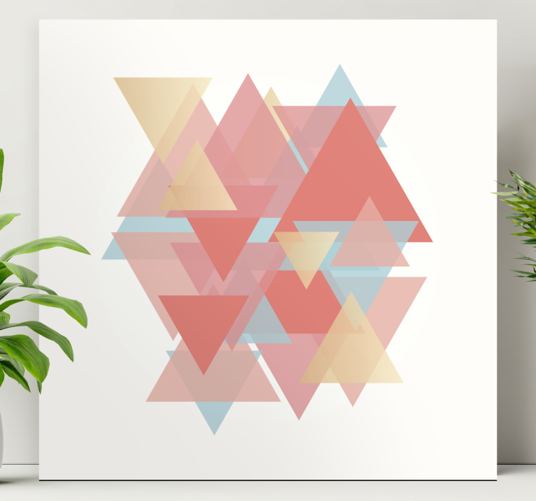 Geometric canvas overlapping triangles art print - TenStickers