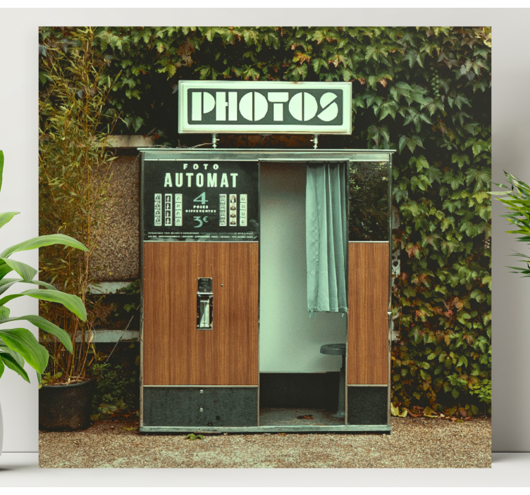 Green old fotoautomat retro canvas art - TenStickers