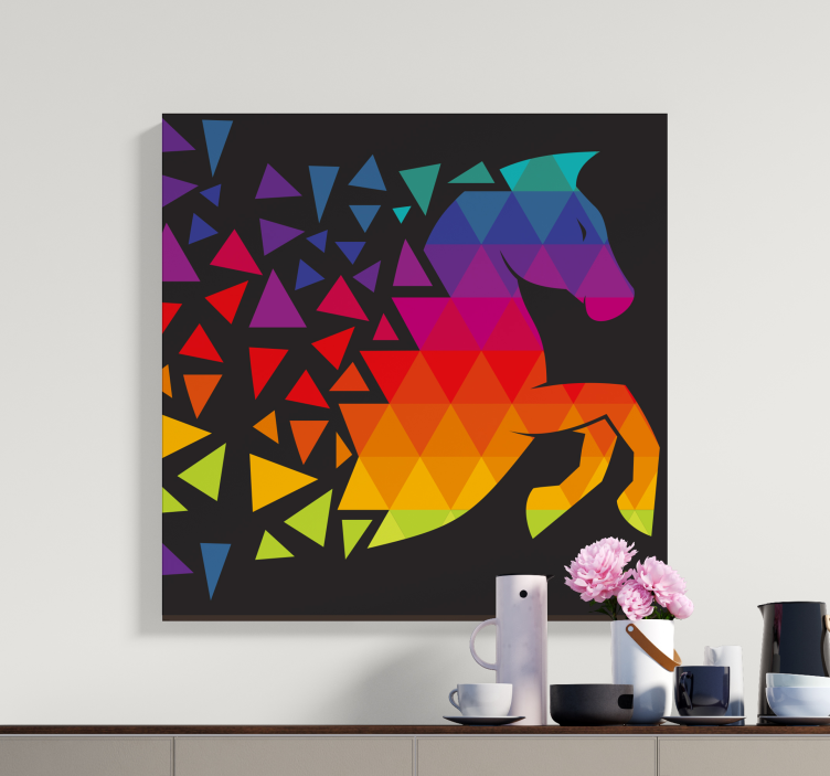 Horse wall art colorful geometric horse - TenStickers