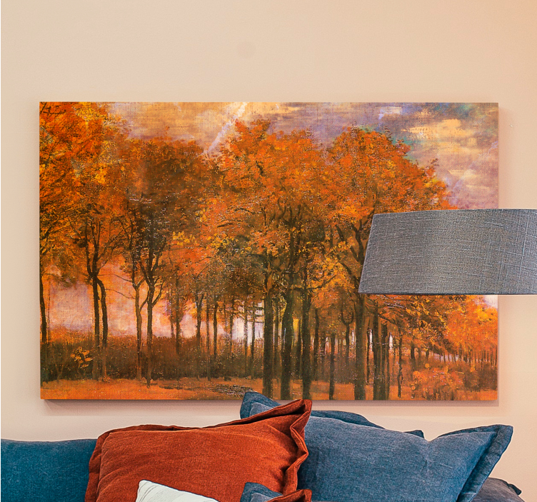 Landscape canvas autumn tree scene - TenStickers