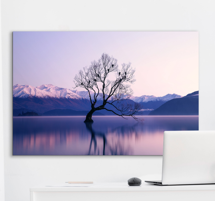 Landscape canvas serene mountain echoes - TenStickers