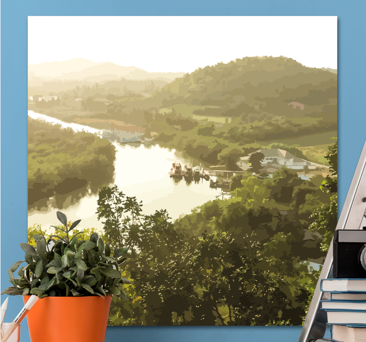 Landscape canvas serene river scene - TenStickers