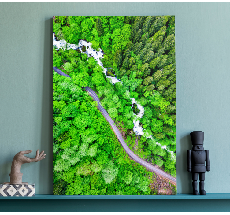 Landscape canvas winding forest river - TenStickers