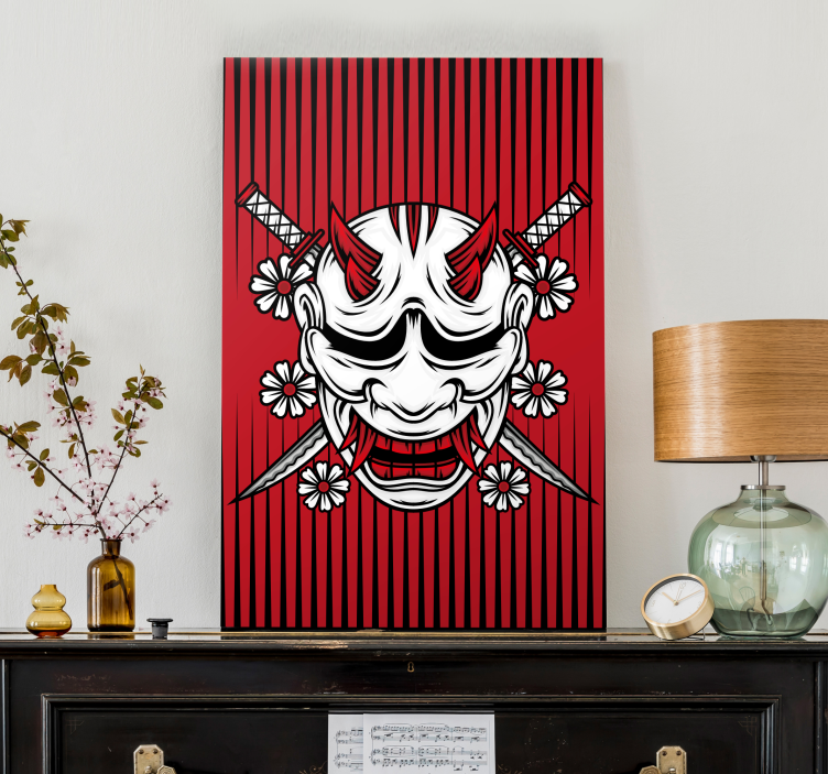 Mandala canvas demon mask artwork - TenStickers