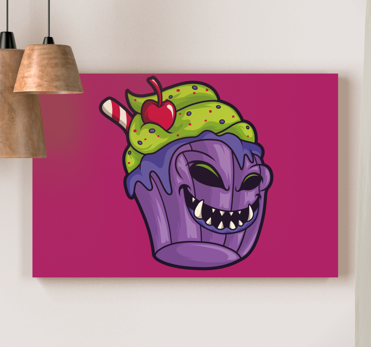 MENACING CUPCAKE CREATURE quote canvas - TenStickers