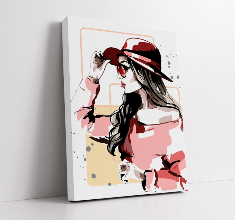 modern woman model illustration modern canvas art - TenStickers