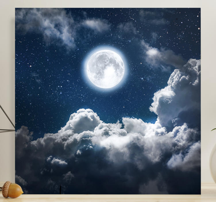 Moonlit cloudscape landscape canvas - TenStickers
