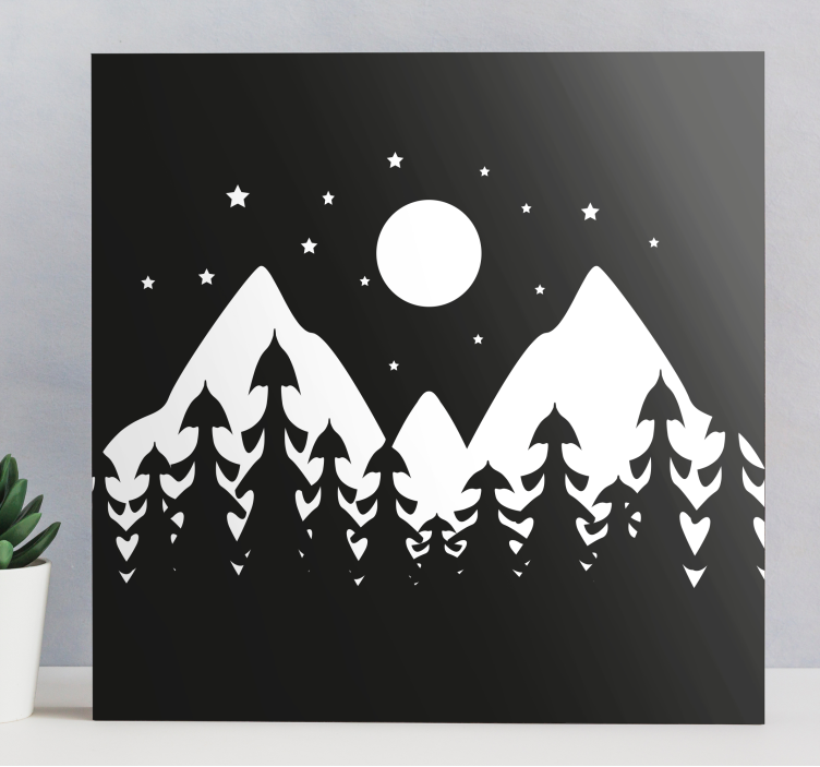 Mountain forest scene landscape canvas - TenStickers
