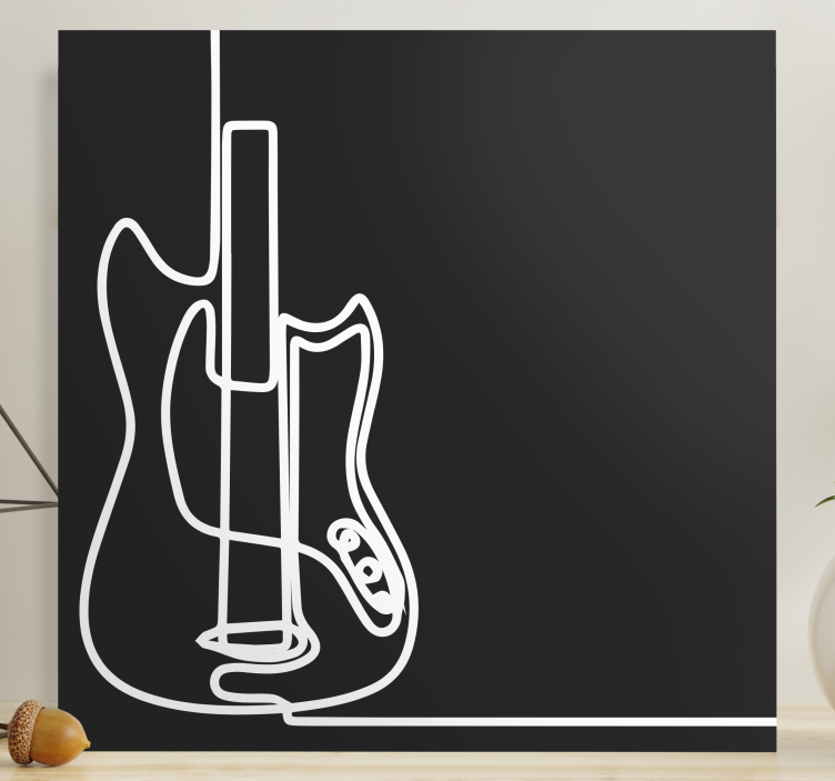 Music canvas art electric guitar silhouette - TenStickers