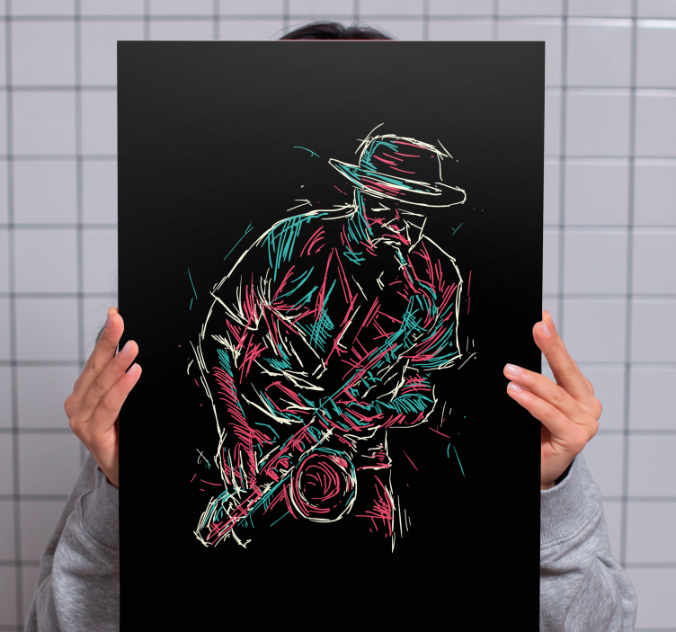 Music canvas art saxophone player art print - TenStickers