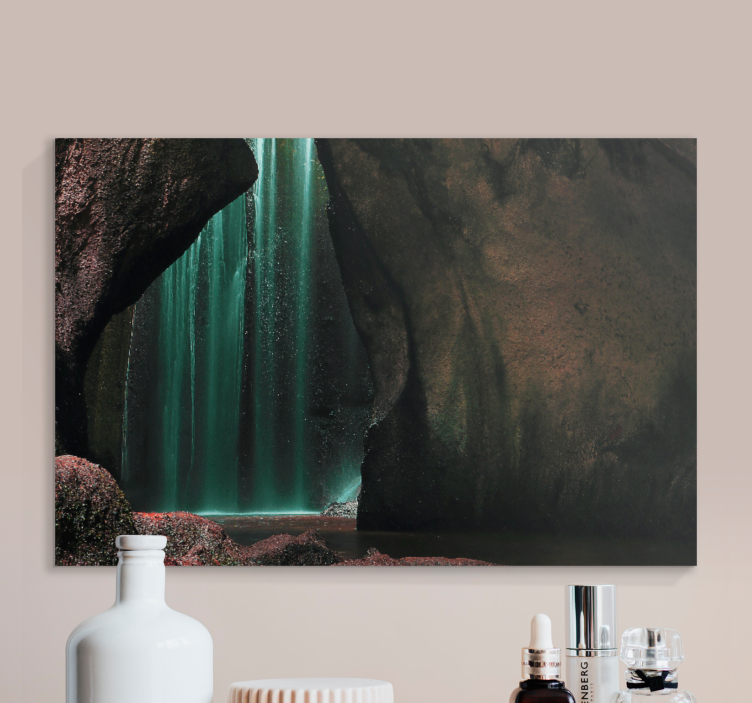 Mystical waterfall scene landscape canvas - TenStickers