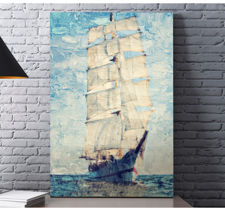 Original painting boat Nautical canvas print - TenStickers