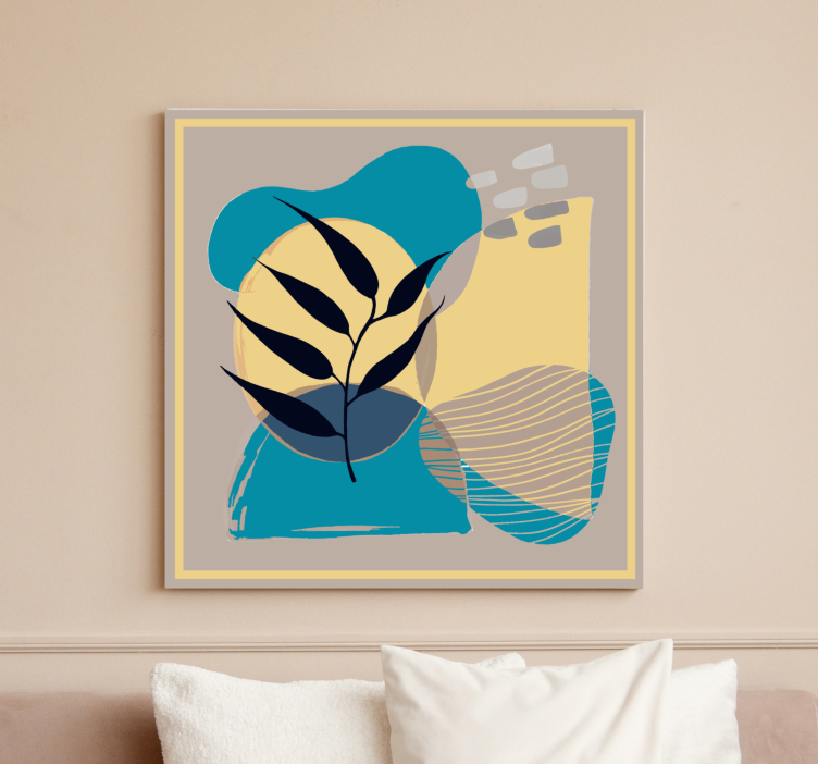 Ornamental canvas print abstract leaf forms - TenStickers