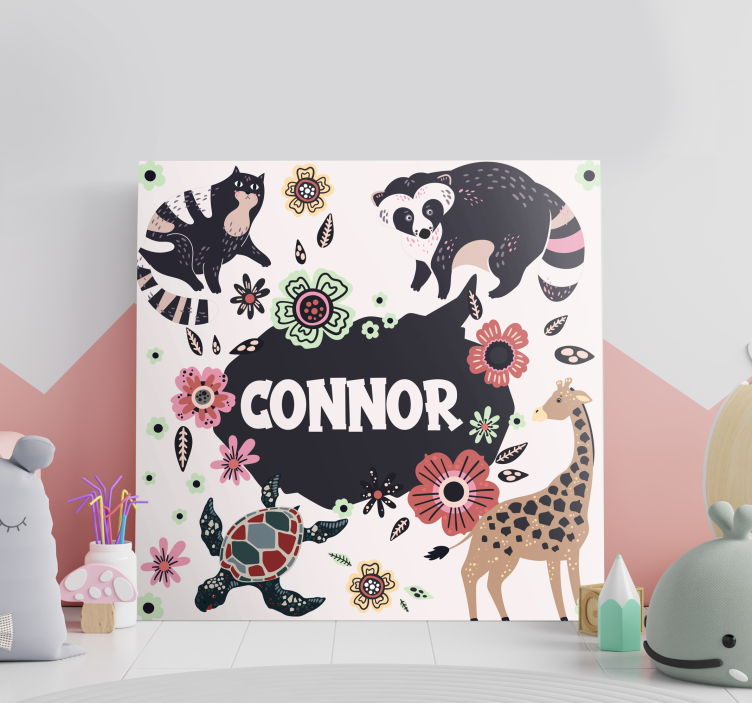 Personalised Nature Collage childrens wall art canvas - TenStickers