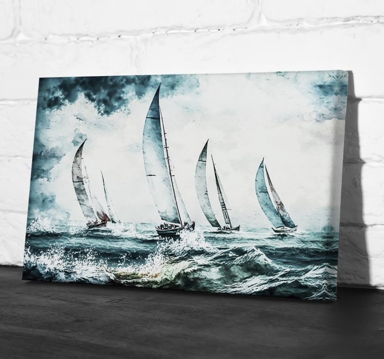 pintura veleros en el mar dining room canvas art - TenStickers