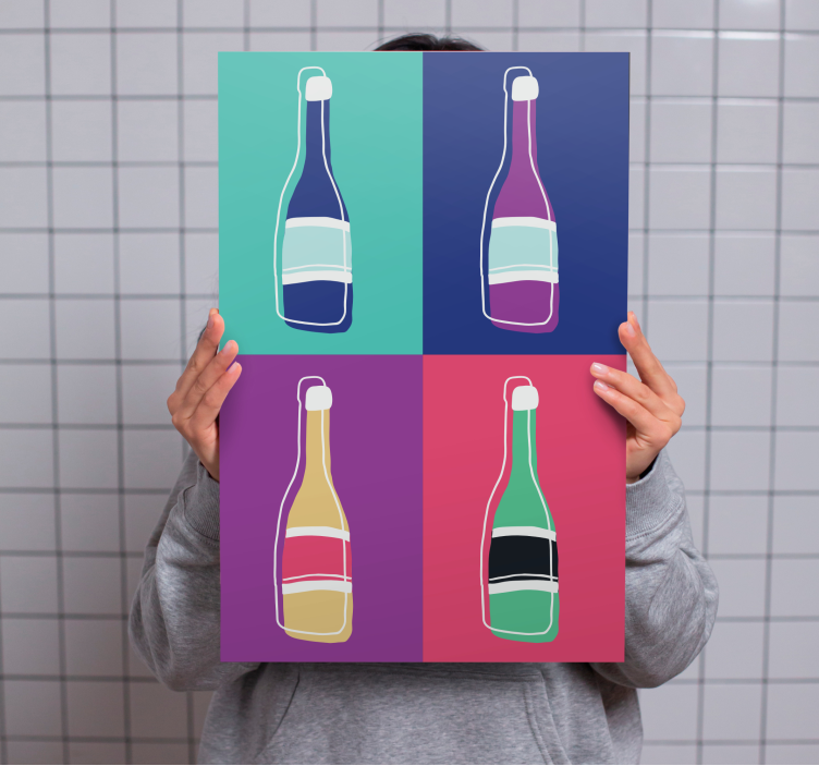 Pop Art Bottles abstract wall art  1 - TenStickers