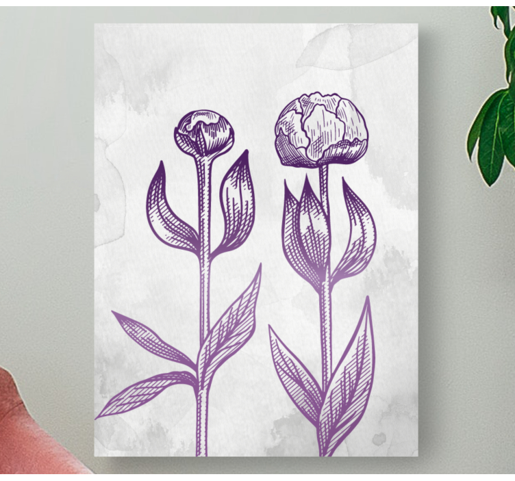 Purple tulips bloom Flowers  canvas - TenStickers