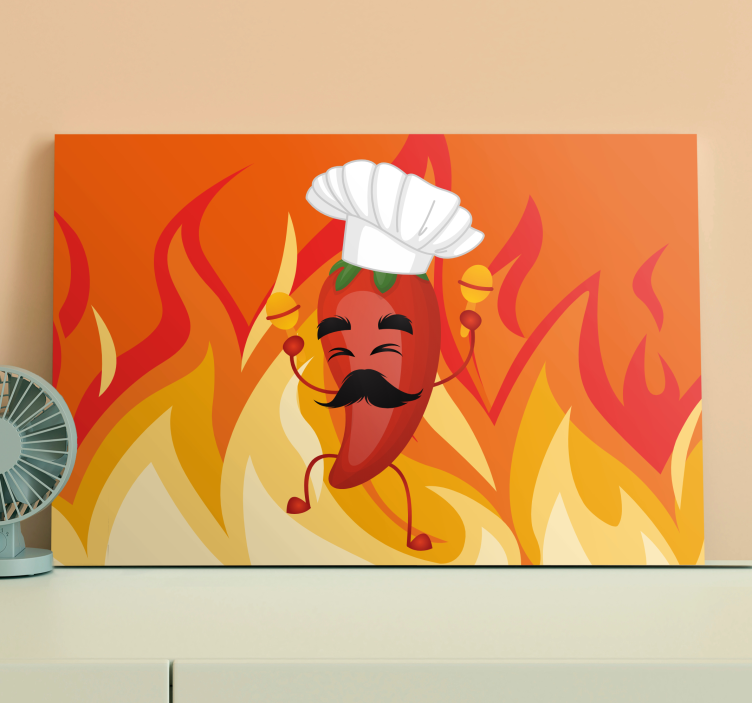 Quote canvas dancing chili chef - TenStickers