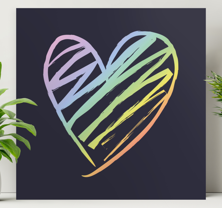Quote canvas heart drawing - TenStickers