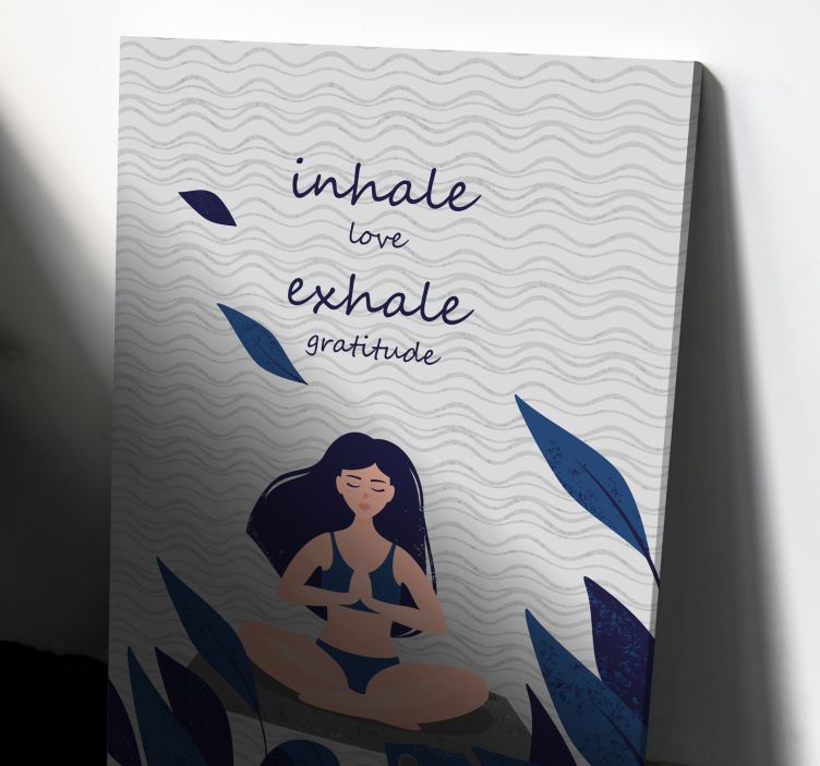 Quote canvas meditation breathing peace - TenStickers