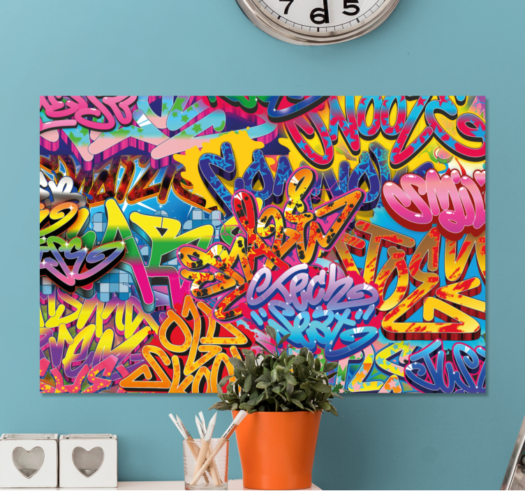 Quote canvas with lively street art - TenStickers