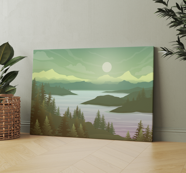 River and nature Tree wall art canvas - TenStickers