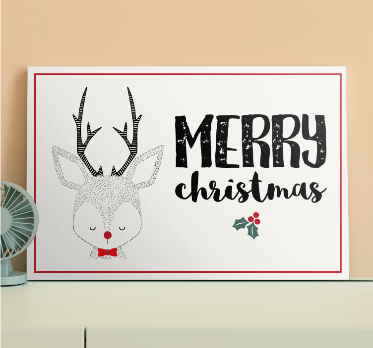 Stag canvas merry christmas stag - TenStickers