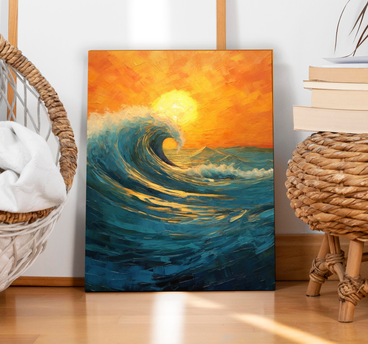 sunrise wave landscape canvas - TenStickers