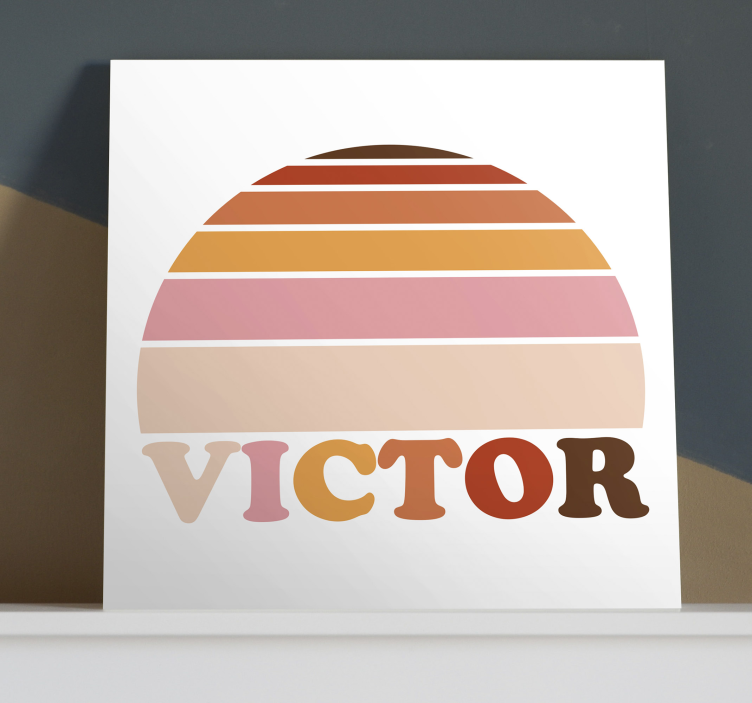 Sunset Name retro canvas - TenStickers