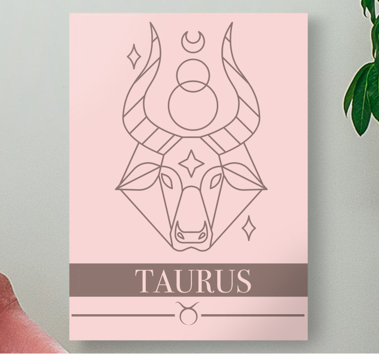 Taurus pink card zodiac sign bedroom wall print - TenStickers