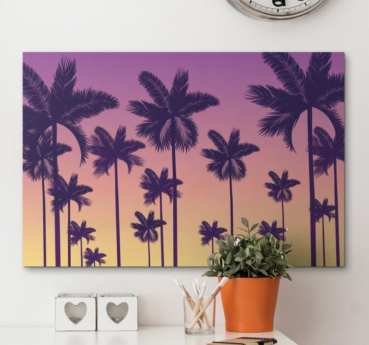 Tropical Silhouette landscape canvas - TenStickers
