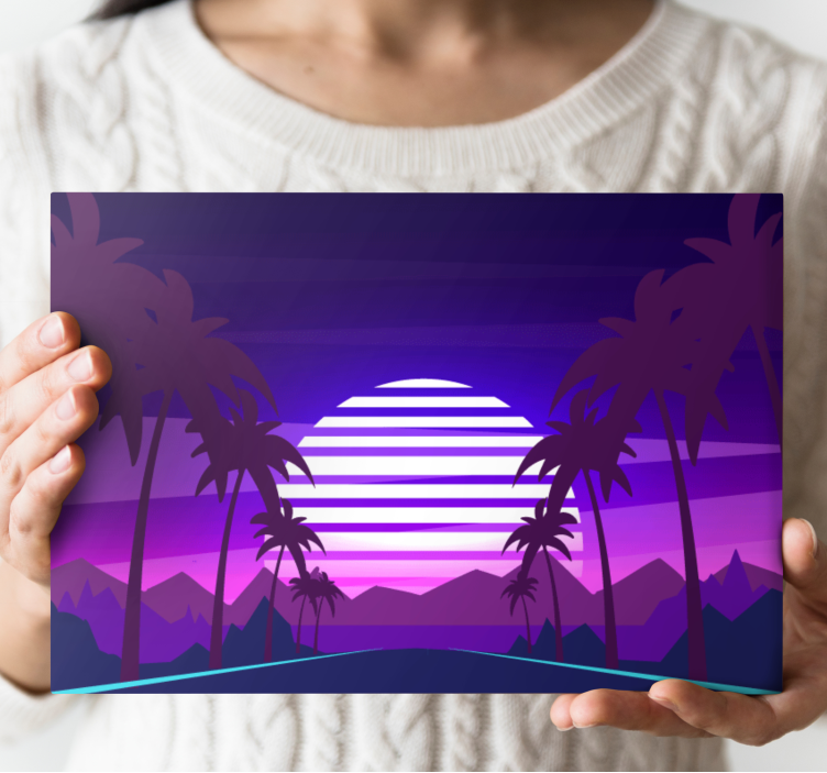 Tropical Sunset landscape canvas - TenStickers