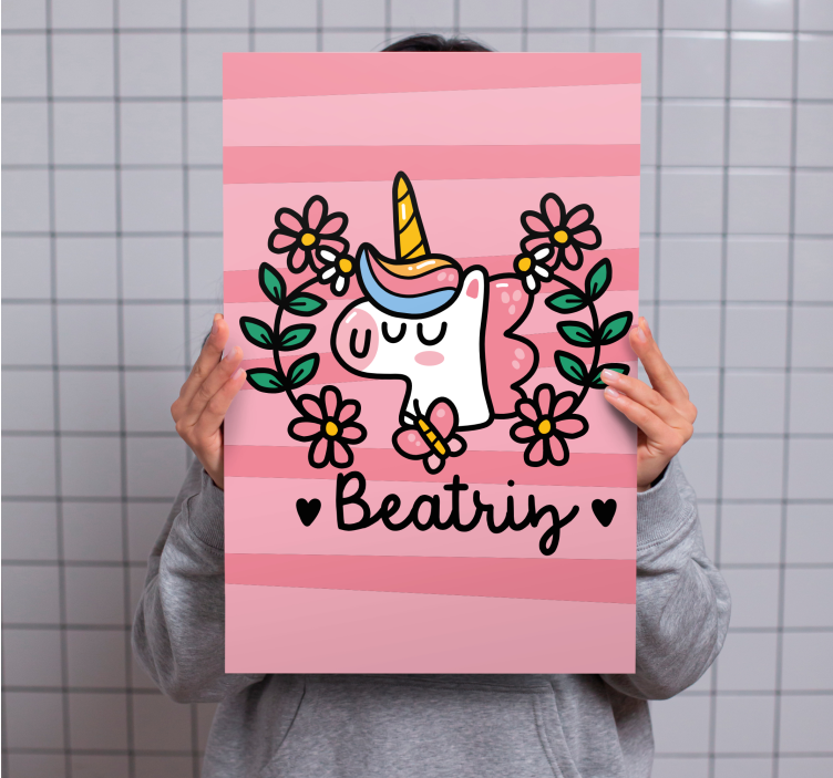 Unicorn pictures framed cute floral unicorn art - TenStickers