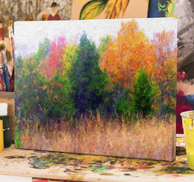 Vibrant autumn scenery landscape canvas - TenStickers