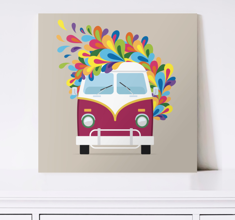 Video game canvas art retro vehicle splash - TenStickers