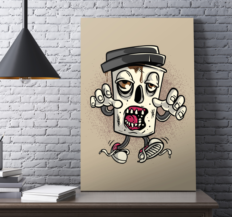 Video game canvas art zombie trash can - TenStickers