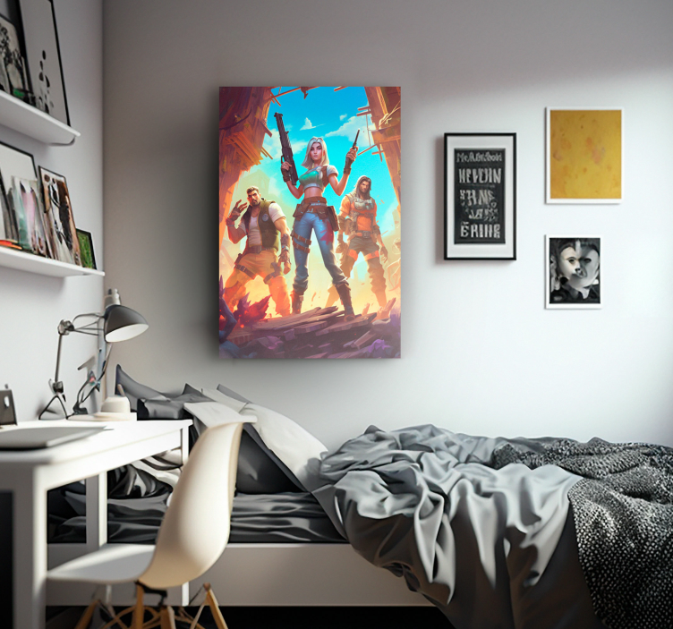 warriors in an abandoned place video game canvas art - TenStickers
