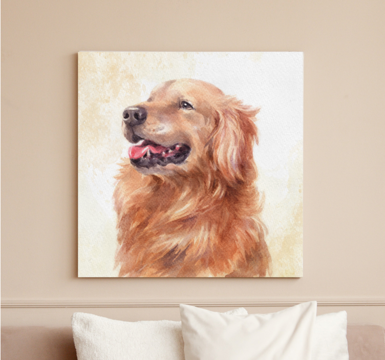 Watercolor style dog dog canvas prints - TenStickers