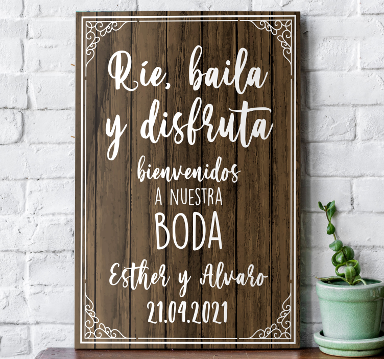 Welcome Wedding Sign quote canvas - TenStickers