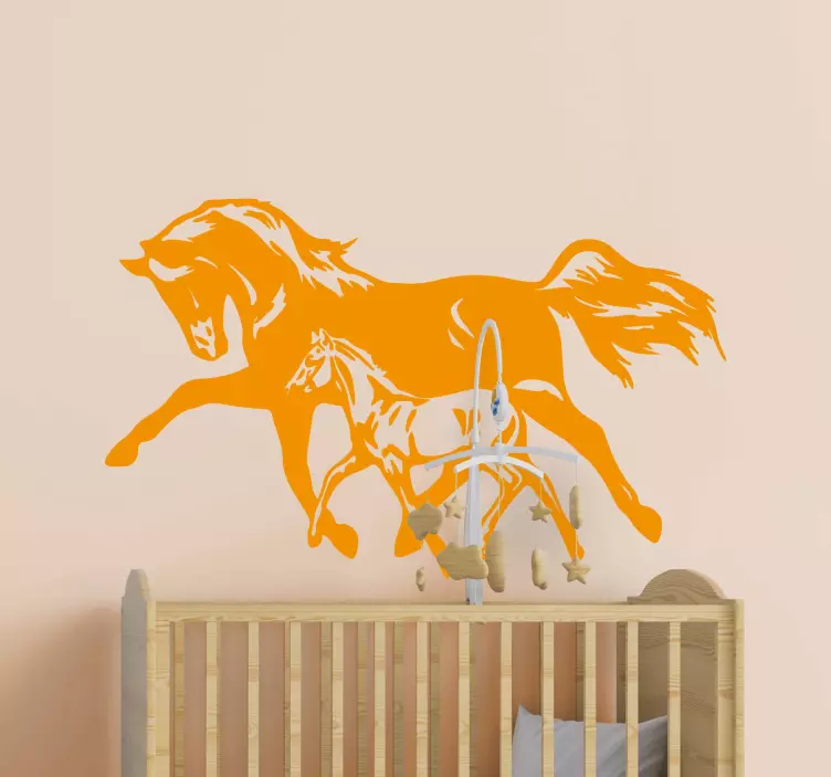 2 Horses walking animal wall sticker - TenStickers