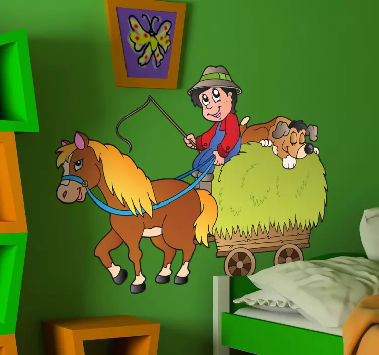 Farmer & Horse Kids Sticker - TenStickers