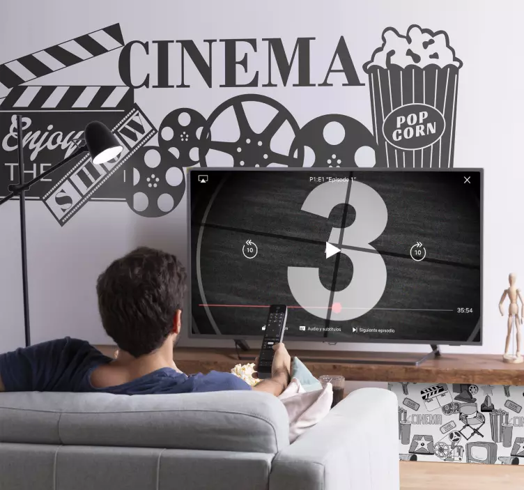 Moviegoers cinema wall sticker - TenStickers