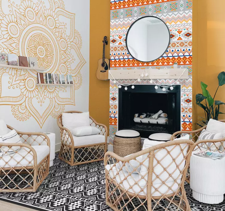 Floral Mandala Decorative Wall Sticker - TenStickers