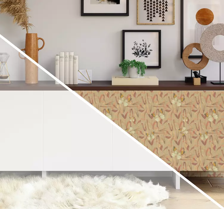 Autumn flores pattern furniture sticker - TenStickers