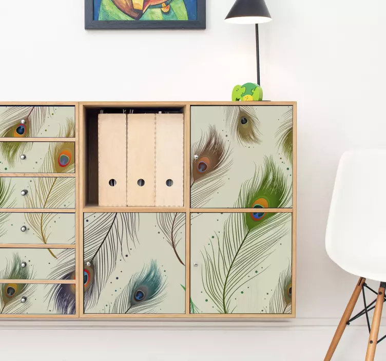 Peacock feathers furniture sticker - TenStickers