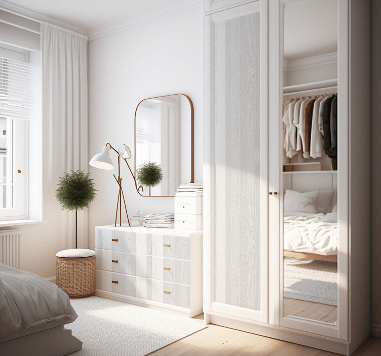 White Wood Texture furniture decal  3600 - TenStickers